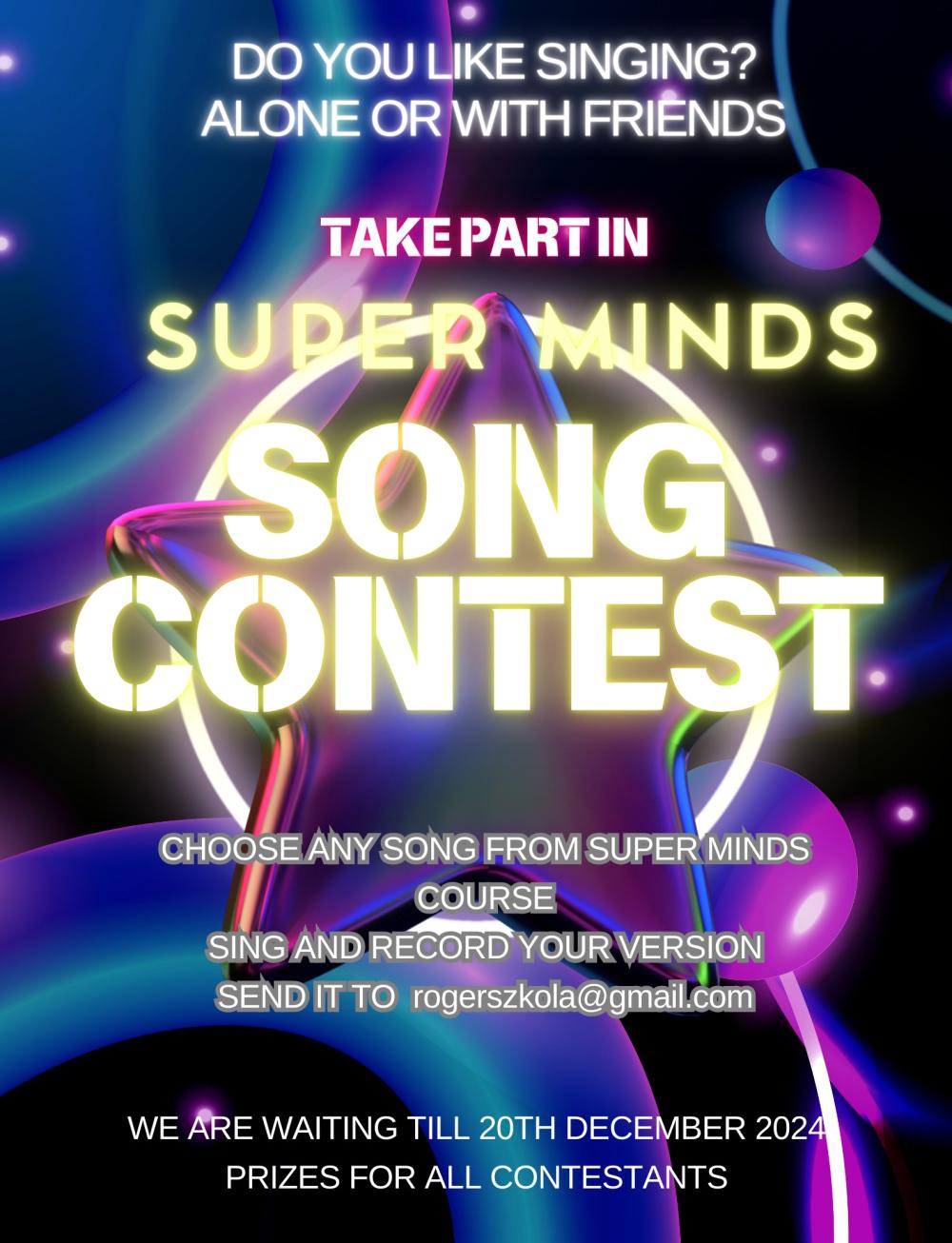 Plakat konkursu piosenki angielskiej Roger Song Contest